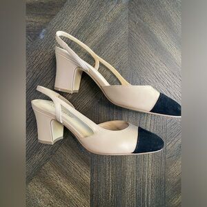 Ivanka Trump Womens Liah Leather Cap Toe Slingback D-Orsay Pumps